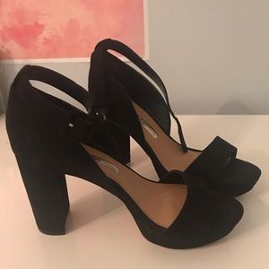 4 inch Black Suede Heels
